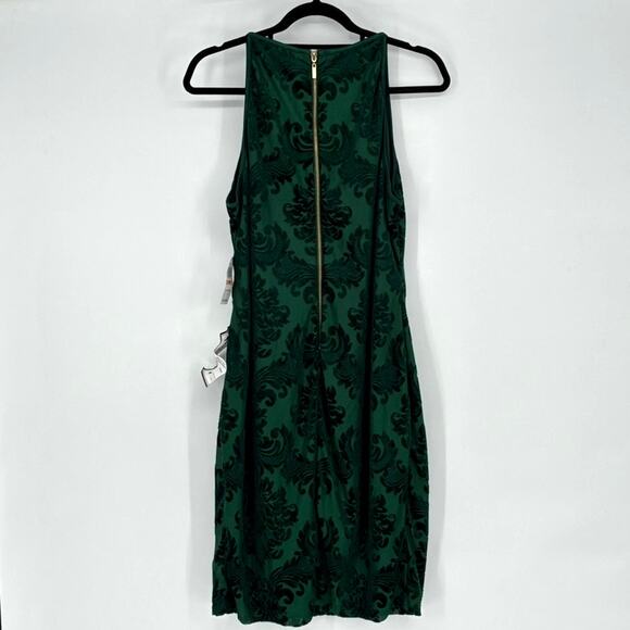 NWT Pine Green Sleeveless Burnout Velvet Mini Sheath Dress - Plus 14W - Holiday - Picture 2 of 10